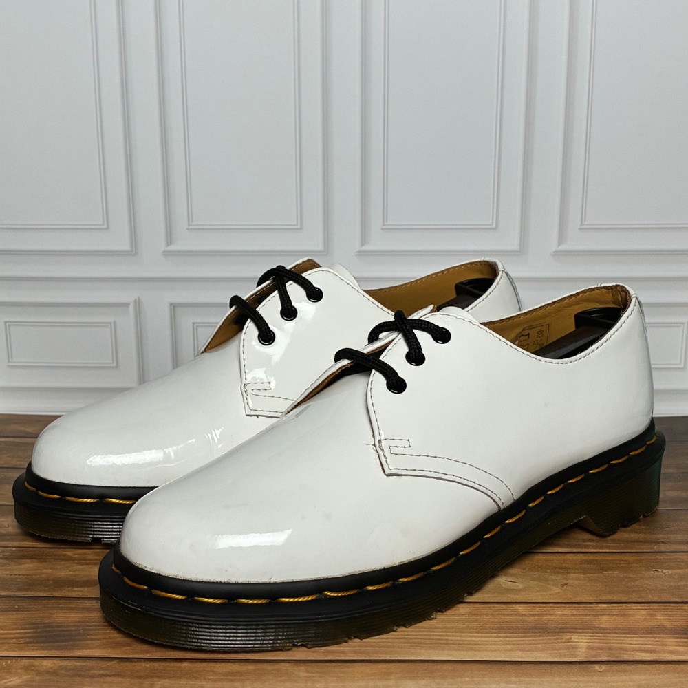 Dr. Martens 1461 White Patent Lamper Leather 3-Eye Oxford Shoes Women 7 26754